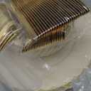 YOUBET 125PCS Scalloped Plastic Plates - Ivory Scalloped Disposable Plates - Gold Plastic Dinnerware Set Include 50 Plates, 75 Gold Silverware for Party & Wedding & Christmas