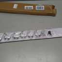 Wooden Wall Mounted Coat Rack 25 Inch, White with 6 Silver Hooks for Entryway, Hallway, Bedroom