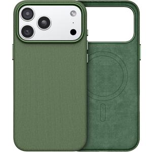 for iPhone 17 Pro Max TechWoven Case with MagSafe 2025,17 Pro Max Phone Case Shockproof Anti-Slip TechWoven Premium Woven Fabric Cover for 17 ProMax 6.9", Green