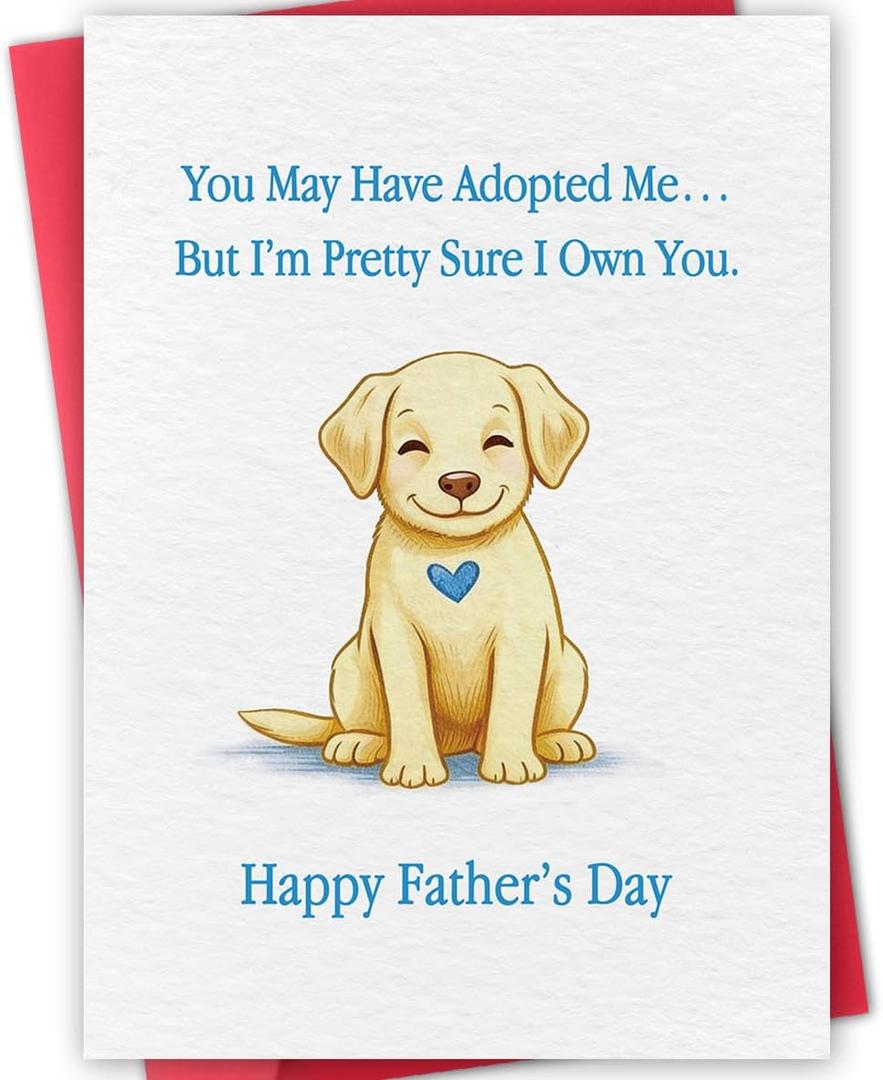 6 x Funny Fathers Day Card for Dog Dad,Cute Puppy Father's Day Card for Pet Lover from Doggy, Happy Dog Dad Gifts for Men Husband
