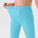 Haloumoning Girls Bike Shorts Kids Athletic Volleyball Shorts Comfy Under Dress Dance Short Leggings 5-14 Years (Blue)