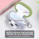 Plush Case Cover Compatible with Apple Airpods 4 Handmade Knitted Cartoon Creative Funny Cute Earbuds Headphone Cases (HBG+Green,for Airpods 4)