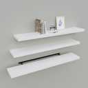 Upassion Floating Shelves for Wall Set of 3, 36" White Wall Shelves for Home Decor, Frame Display White Floating Shelf for Living Room, Bedroom, Bathroom, Kitchen