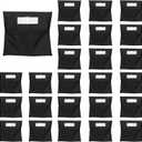 24 PCS Chair Pockets for Classroom, 22 x 20 Inch Extra Large Seat Sacks with Name Tags, Heavy-Duty Oxford Fabric Chair Organizers for School, Home, Office Black