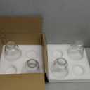 4 Pack Clear Glass Shade Replacements, Bell Shaped Glass Shade Covers, 4.72"High, 4.72"Diameter,2.12 "Fitter, High Transmittance Trapezoidal Lampshade