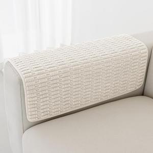 Foxdecor Couch Arm Covers Sofa Arm Covers, Arm Chair Covers , Non-Slip Chair Arm Covers, Arm Rest Cover for Sofa, Armchair Slipcovers Couch Protector (Cream 30x30 inch) 1 PC
