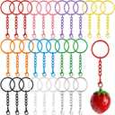 30Pcs Bulk Keychains for Women, 10 Colors Cute Keychain Set Colorful Keyrings with Chains Lobster Claw Clasps for Jewelry Making Supplies Metal Key Chains Jump Rings Keyring Keychain Accessories