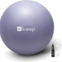 KEEP Pilates Small Exercise Ball Anti-Burst - Thickened Yoga Ball With Pump for Physical Therapy, Fitness, Workout, and Core Strength (65cm, Purple)