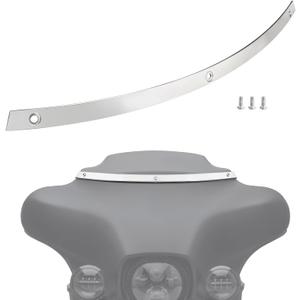 Amazicha Polished Windshield Trim Chrome Compatible for Harley Davidson Touring Street Glide Electra Glide Ultra Limited Tri Glide 1996-2013 (23inch)