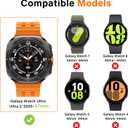 2 x Amizee Rugged Case Compatible with Samsung Galaxy Watch Ultra (2025/2024) 47mm with Back Cover, Metal Bumper Ultra Thin Shockproof Protective Cover for Galaxy Watch 7/8 Ultra, Gray/Orange