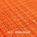 Kevin Textile Outdoor Waterproof Throw Pillow Covers 14x24 Inch Pack of 2 Woven Faux Linen Farmhouse Decorative Water Resistant Lumbar Cushion Covers for Tent Patio Garden Couch Sofa Orange
