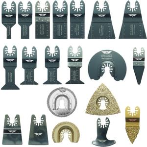 20 x TopsTools FAK20CD Fast Fit OMT Mix Blades for Dewalt Bosch Fein (Non-StarLock) Makita Milwaukee Craftsman Chicago Ryobi Rockwell (HyperLock) Porter Cable Multi Tool Accessories