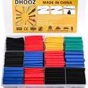900 Pcs Wire Heat Shrink Tubing Kit, Industrial Heat-Shrink Tubing for Wires, 2:1 Marine Grade Heat Shrink Wrap, Premium Large Electrical Waterproof Heat Shrink Tape,12 Sizes 6Colored Assorted, DHOOZ