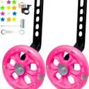 DDJKCZ Training Wheels Flash Mute Big Wheel Compatible for 12 14 16 18 20 inch Single Speed Bicycle(rose)