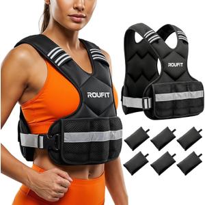 Adjustable Weighted Vest for Women Workout (6-15lb), Odor-Free Soft Neoprene Weight Vest with Wide Padded Shoulder Straps, Comfort Workout Equipment for Walking, Running, Cardio