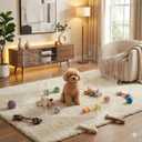Acrylic Dog Playpen for House, Pre-Assembled Foldable Clear Gate Indoor with Handles, Free-Standing Pet Fence for Doorways for Small Dogs Puppy Cat Rabbit (6-Panel)