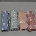 Comfy Cubs Muslin Swaddle Blankets Pack of 4, 47 x 47 Inches, Soft Cotton Baby Blanket Set, Large Multipurpose Swaddling Wraps for Newborns - Self-Soothing Swaddle - Sun, Rainbow, Rain, Doodle