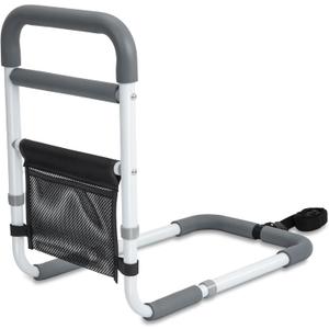 Bed Rails for Elderly Adults - 350LBS Heavy Duty Bed Assist Rail with Non-Slip Bedside Handle, Fall Prevention Safety Cane with Storage Pocket for Seniors, Fits King/Queen/Full/Twin Beds