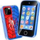 Kids Phone 3.5" Touchscreen, Pretend Smartphone with Dual Camera, Spider Toy Phone for Boys 3-8, Learning ABC & Habit Tracker, Birthday