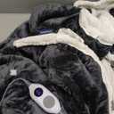 Westinghouse Electric Snuggle Throw Blankets with Foot Pocket, Wearable Heated Blanket with Sleeves, 6 Heating Levels & 2 to 10 Hours Heating Time Settings, 50 * 70"+18", Light Grey