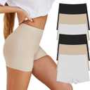 SHARICCA BoyShorts Panties for Women Seamless Soft Boy Shorts Underwear Short Boxer Briefs Anti Chafing Multiple Pack (3X-Large, (6 Pack) 2-black 2-beige 2-white)
