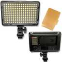 Digital SLR Camera Lighting - 176 Ultra Thin Dimmable Camera Photo/Studio Video LED Light Camcorder Lamp Panel with Color Filters for Nikon, Canon, Panasonic, Tripod, DSLR (NO Battery/NO AC Power)