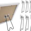 6pcs Picture Frame Stand - 3 Small (2.36 × 5.11") & 3 Medium (2.48 × 7.08") Picture Frame Easel, Universal Portable Adjustable Holder, Won't Damage Your Photo Frame, Black Stainless Steel Material