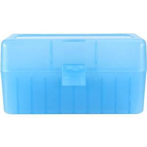 50 Round Rifle Ammo Can | Durable Plastic Ammo Storage Box with Lock | Waterproof Box, Bullet & Tool Organizer for Travel & Range | Secure Locking Ammo Container (Blue)