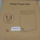 M-Aimee 1.3 Gallon Slim Small Trash Can with Lid Soft Close, Stainless Steel Garbage Can for Bathroom Bedroom Office, Rectangular Step Trash Bin with Removable Inner Waste Basket (Blue)