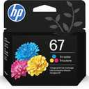 HP 67 Tri-Color Ink Cartridge | Works with DeskJet 1255, 2700, 4100 Series; Envy 6000, 6400 Series | Eligible for Instant Ink | 3YM55AN | Packaging May Vary