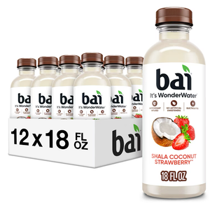 Bai Antioxidant Infused Water Beverage, Shala Coconut Strawberry, with Vitamin C and No Artificial Sweeteners, 18 Fluid Ounce Bottle, 12 Pack, Best By March 29/2026