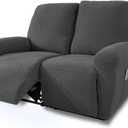 NORTHERN BROTHERS Loveseat Recliner Covers 2 Seater, Stretch Reclining Loveseat Cover, Machine Washable Recliner Loveseat Covers, Furniture Protector Double Recliner Cover for Dog Kid, Dark Gray