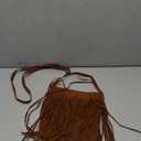 Western Fringe Crossbody Bag for Women Boho Adjustable Shoulder Purse, Vintage Suede Small Handbag for Music Festival & Party (Brown)