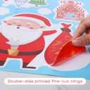 10 x 286 PCS 10 Sheet Double-Sided Christmas Window Clings, Christmas Snowflake Window Clings Stickers for Glass, Xmas Holiday Santa Claus Snowflake Decals for Party