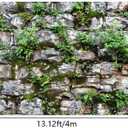 13 x 6 ft Stone Brick Wall Garage Door Backdrop, Vintage Textured Stone Rock Ancient Wall Overgrown Adventure Theme Garage Door Cover Decoration Indoor Outdoor Decor Banner Cover (N2245)