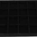 Large Velvet Jewelry Tray, Drawer Organizer for Jewelry in Dresser, Stackable Jewelry Drawer Organizer Inserts for Earring Necklace Bracelet Rings(Black,24grid)
