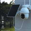 2K Solar Security Cameras Outdoor Wireless, 2 Pack Outdoor Camera Wireless Solar Powered, Pan Tilt 360WiFi Camera with Color Night Vision/PIR Sensor/2-Way Audio/Alexa/Google Assistant