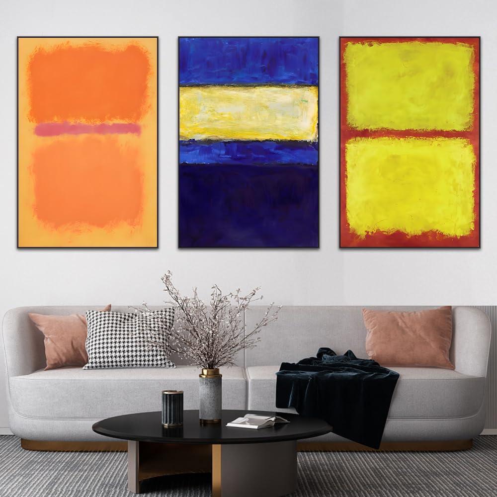 FCHUI Wall Art, Canvas Frame Simple Natura Abstract World Famous Painting Prints, Large Size Paintings Set of 3 Aesthetic Wall art decor for Living Room Bedroom Kitchen Office, 24" X 32" X 3 pieces