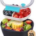 Small Salad Container for Lunch-35oz Divided Bento Box Lunch Box for Fresh Meals,Portable Salad Bowls To Go with 2-Compartment Tray Meal PrepLeak Proof Tritan Lid, Dishwasher & Microwave SafeNavy