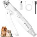2 in 1 Dog & Cat Nail Clippers & Trimmers with LED Lights, Splash Guard - Pet Hair Trimmer for Around Paws, Ear, Eye,Face, Rump Rechargeable & IPX7 Waterproof Grooming Supplies for Dog, Cat (White)
