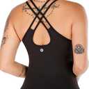 RUNNING GIRL Yoga Tank Tops for Women Built in Shelf Bra B/ C Cups Strappy Back Activewear Workout Compression Tops (BX2366 Black.CN:XXL, US:XL)