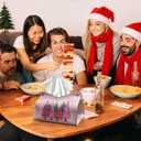 Pink Christmas Tissue Box Cover Rectangle, Merry Christmas Trees Tissue Box Holder, Winter Holiday PU Leather Tissue Covers Decorative for Home Office Kitchen Xmas Gifts for Women Girls 9.8x5.9x5.9