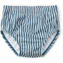Baby Toddler Boy Swim Diaper Washable Waterproof Reusable Swim Pant Organic Seersucker Blue Stripe Swimsuit 2-3T UPF50