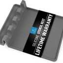 Zulay Kitchen Extra Large Silicone Utensil Rest with Drip Pad for Multiple Utensils - BPA-Free Heat-Resistant Spoon Rest & Spoon Holder for Stove Top - Kitchen Utensil Holder for Spoon - Gray