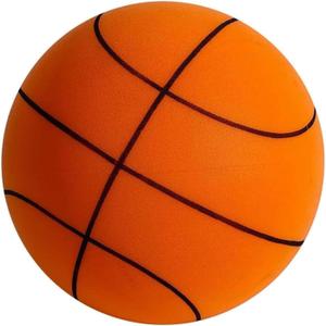 Silent Basketball Size 7 (29.5"), Grooved Airless Indoor Basketball, Highly Elastic Quiet Foam Ball,Indoor Training and Without Noise