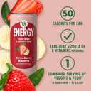V8 +ENERGY Strawberry Banana Energy Drink, Made with Real Vegetable and Fruit Juices, 8 FL OZ Can (Pack of 6)