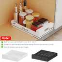 bealy 2 Pack Pull Out Cabinet Organizer Adhesive, 10" Wide 16.9" Deep Pull out Drawers for Face Frame or Frameless Cabinets, No Drill Heavy Duty Carbon Steel Drawer, Pantry Cabinet Shelf,white, 16.9"D x 10.0"W x 3.1"H, 2