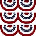 Flaglink 1.5x3Ft American Pleated Fan Flag Width Approx 90cm - US Patriotic Half Fan Bunting Flag 6 PACK