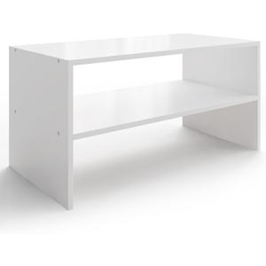 2-Tier Stackable White Shoe Rack, Wooden 2-Shelf Shoe Organizer Freestanding Shoe Storage Stand for 6-9 Pairs, Perfect for Closet, Entryway, Office Use - Modern White