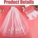 Bride Veil for Bachelorette Party, Short White Bridal Veil Headwear Bridal Shower Accessories Gifts for Bride Engagement Supplies Wedding Favors BachParty Decorations (White)